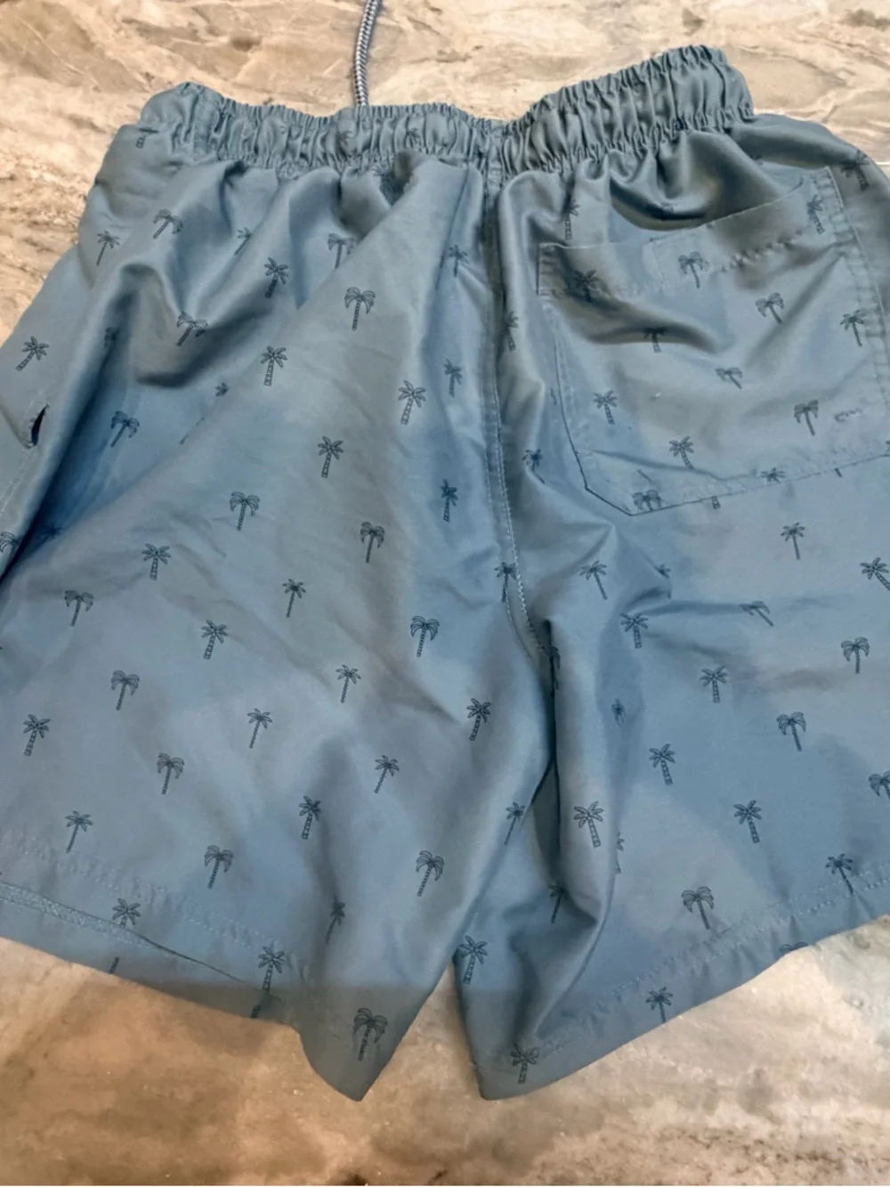 Mountain Warehouse Swim Trunks Mens Small Blue Palm Print Drawstring Shorts